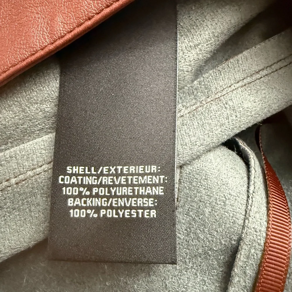 7 For All Mankind Brown Faux Leather High Rise Boot Cut Pants Size XS - Picture 6 of 7